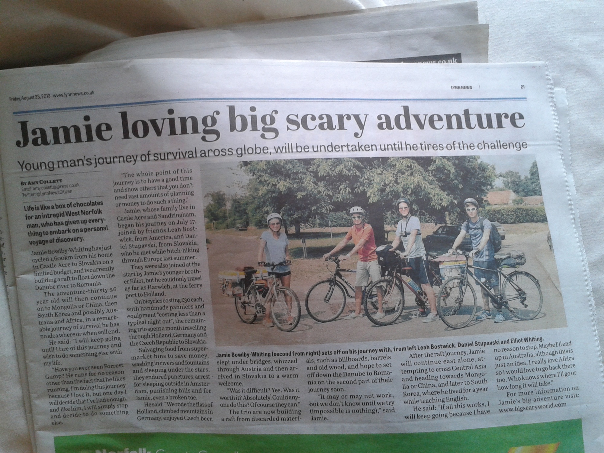 2013-08-24 lynn news article great big scary adventure